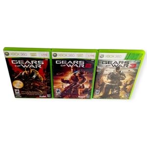 Gears of War 1, 2 & 3 (Microsoft Xbox 360) Bundle Game Lot - Tested